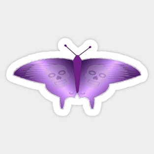 Purple Skull Swallowtail Butterfly Sticker